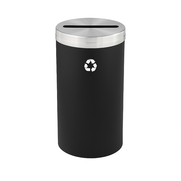 Glaro RecyclePro Value Paper Recycling Bin – Single Slot | Satin Aluminum Lid | 15–41 Gallons | Made in USA