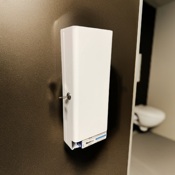 SD5000-PO Sanitary Napkin Dispenser – Age-Appropriate, Wall-Mounted, White Steel, Made in USA, ADA Compliant
