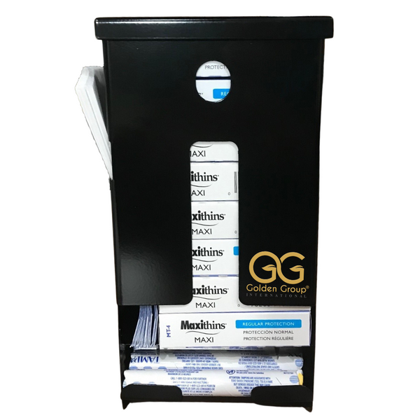 SD7000-PF Pre-Filled Courtesy Dispenser – Tampons, Pads & Disposal Bags, Compact, Wall-Mounted