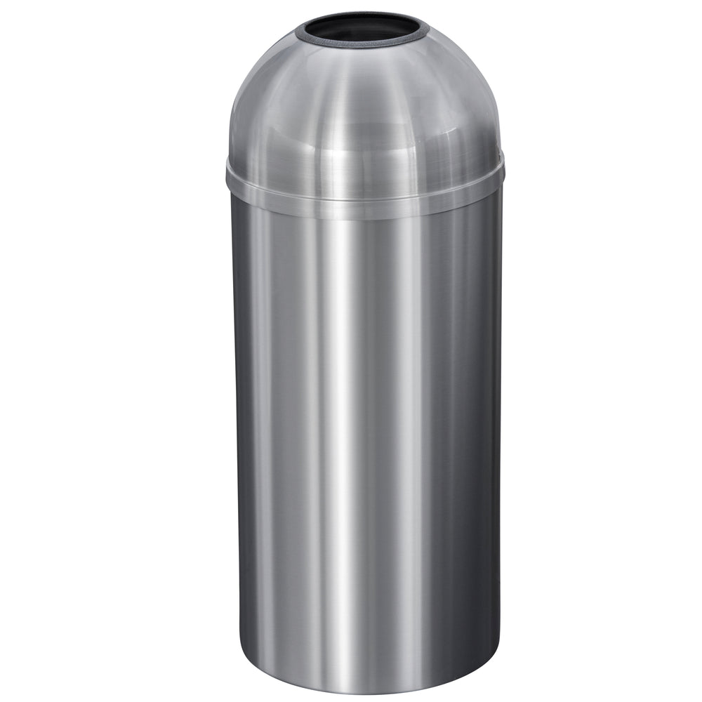 Glaro Waste Receptacle – Open Dome Top | Satin Aluminum | Made in USA