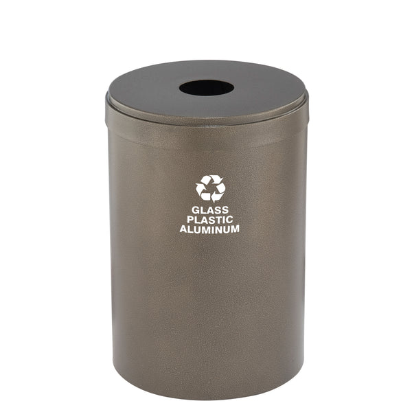 Glaro RecyclePro Value Bottles & Cans Bin – Round Opening with Matching Lid | Designer Colors | 15–41 Gallons | Made in USA