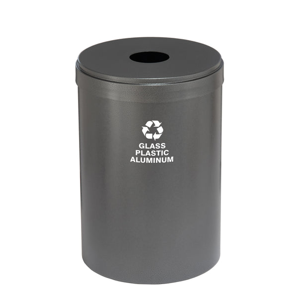 Glaro RecyclePro Value Bottles & Cans Bin – Round Opening with Matching Lid | Designer Colors | 15–41 Gallons | Made in USA
