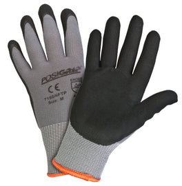 PIP® PosiGrip® 15 Gauge Black Nitrile Palm And Finger Coated Work Gloves With Polyester Liner And Knit Wrist