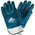 MCR Safety® Predator® Blue Premium Rough Nitrile Full Dip Coating Work Gloves With Natural Jersey Liner And Safety Cuff