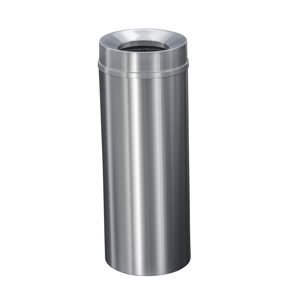 Glaro “New Yorker” Waste Receptacle – Funnel Opening | Satin Aluminum Finish | Made in USA