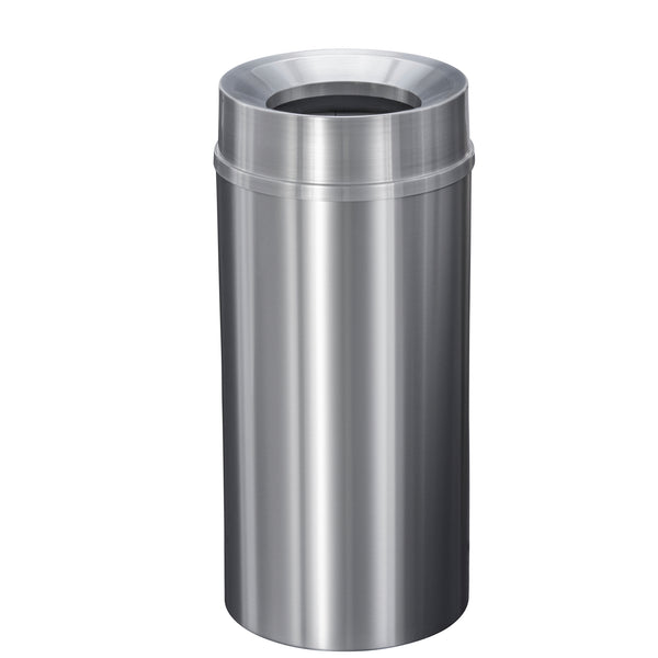 Glaro “New Yorker” Waste Receptacle – Funnel Opening | Satin Aluminum Finish | Made in USA