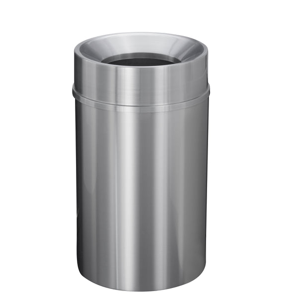 Glaro “New Yorker” Waste Receptacle – Funnel Opening | Satin Aluminum Finish | Made in USA