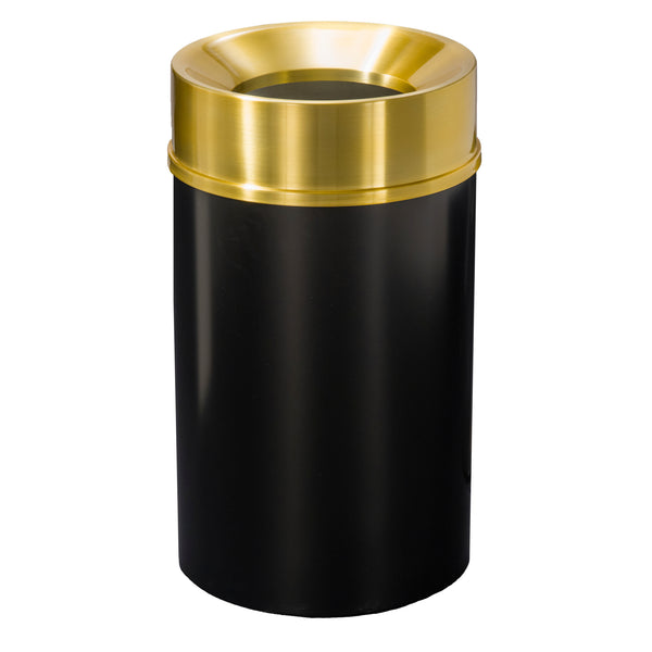 Glaro “Mount Everest” Waste Receptacle – Funnel Opening | Made in USA | Satin Brass Lid