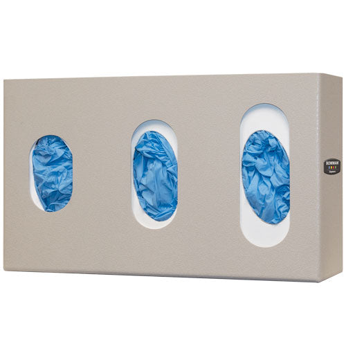 Glove Box Dispenser - Triple, with Visual Size Indicators
