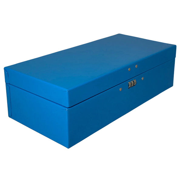 Security box with combination lock, blue