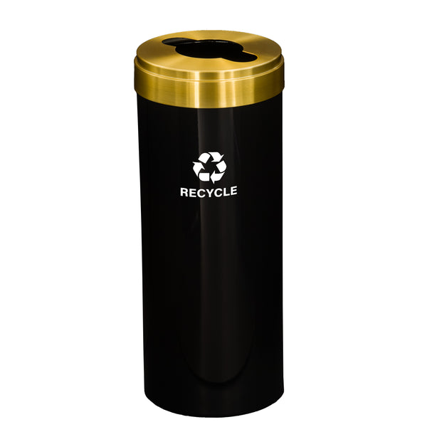 Glaro RecyclePro Value Recycling Bin – Mixed Recyclables Slot with Satin Brass Lid | 15-41 Gallons | Made in USA