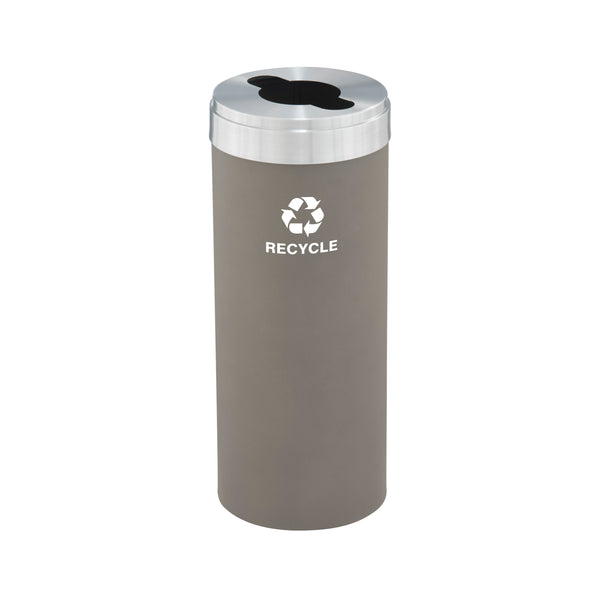Glaro RecyclePro Value Mixed Recyclables Bin – Multi-Purpose Opening | Satin Aluminum Lid | 15–41 Gallons | Made in USA