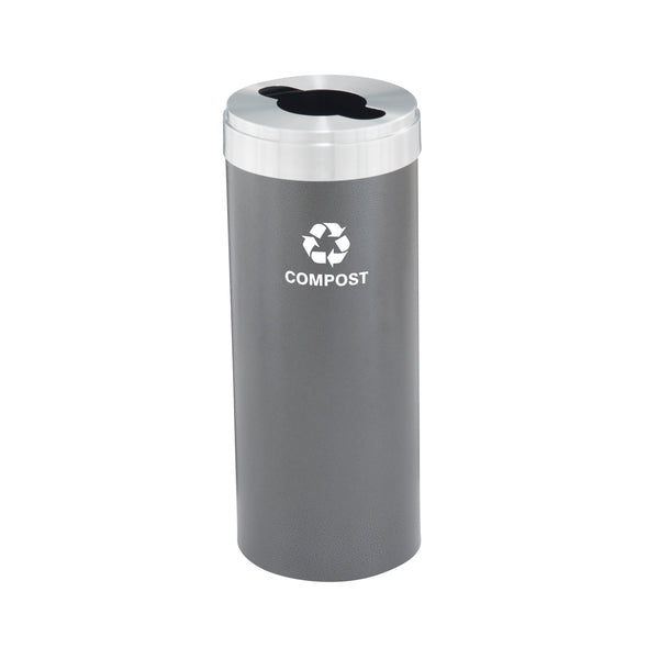 Glaro RecyclePro Value Mixed Recyclables Bin – Multi-Purpose Opening | Satin Aluminum Lid | 15–41 Gallons | Made in USA