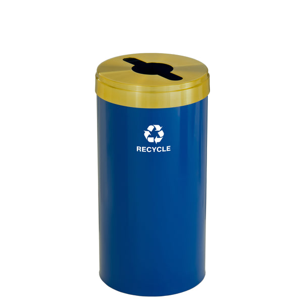 Glaro RecyclePro Value Recycling Bin – Mixed Recyclables Slot with Satin Brass Lid | 15-41 Gallons | Made in USA