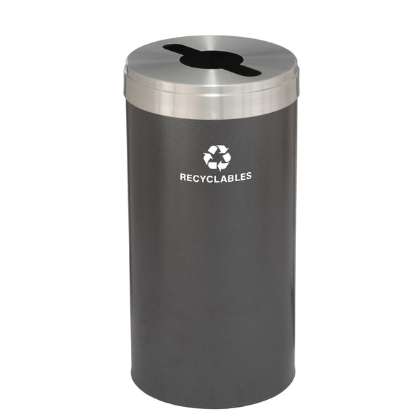 Glaro RecyclePro Value Mixed Recyclables Bin – Multi-Purpose Opening | Satin Aluminum Lid | 15–41 Gallons | Made in USA