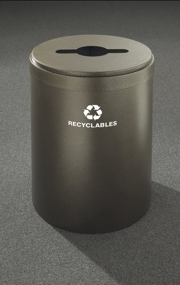 Glaro RecyclePro Value Mixed Recyclables Bin – Multi-Purpose Slot with Matching Lid | Designer Colors | 15–41 Gallons | Made in USA