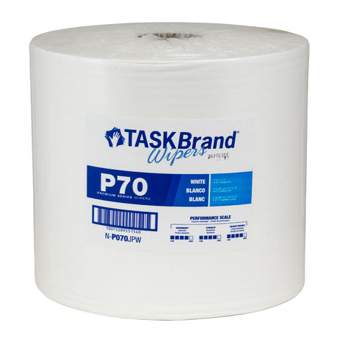 Taskbrand P70 HD Hydrospun, 12"X13", Jumbo Roll, Polywrapped, White