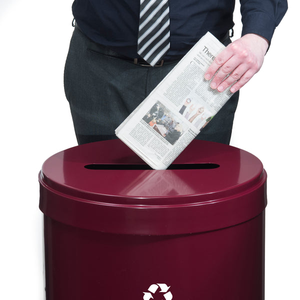 Glaro RecyclePro Value Paper Recycling Bin – Slot Opening with Matching Lid | Designer Colors | 15–41 Gallons | Made in USA