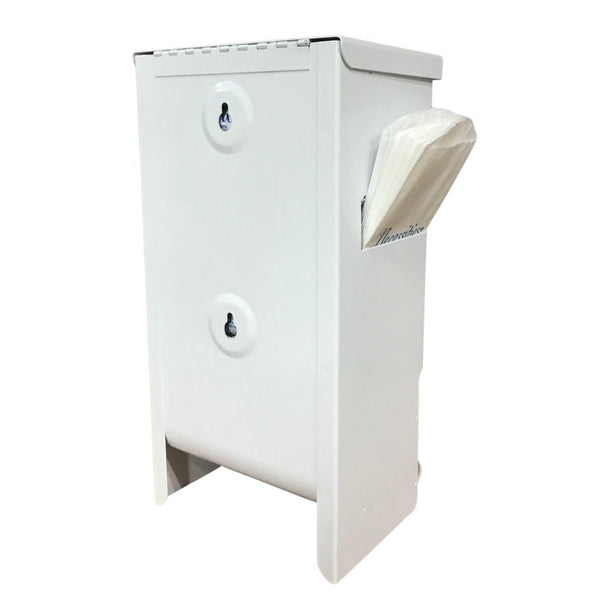 SD7000-PF Pre-Filled Courtesy Dispenser – Tampons, Pads & Disposal Bags, Compact, Wall-Mounted