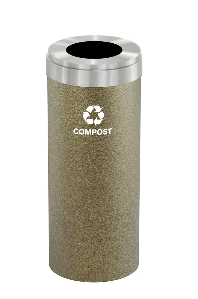 Glaro RecyclePro Value Waste Receptacle – Large Opening | Satin Aluminum Lid | 15-41 Gallons | Made in USA