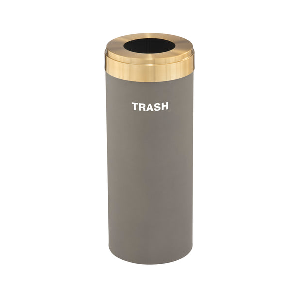 Glaro RecyclePro Value Single Purpose Recycling Receptacle – Satin Brass Lid, Multiple Sizes | Made in USA