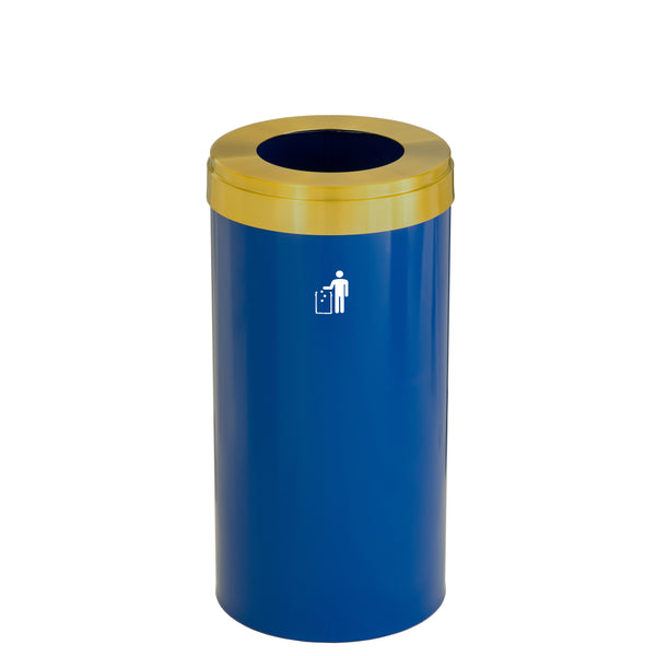 Glaro RecyclePro Value Single Purpose Recycling Receptacle – Satin Brass Lid, Multiple Sizes | Made in USA