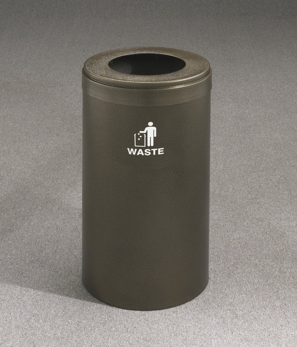 Glaro RecyclePro Value Trash Receptacle – Large Round Opening with Matching Lid | Designer Colors | 15–41 Gallons | Made in USA