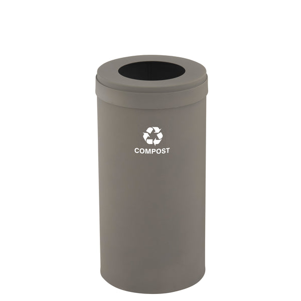 Glaro RecyclePro Value Trash Receptacle – Large Round Opening with Matching Lid | Designer Colors | 15–41 Gallons | Made in USA