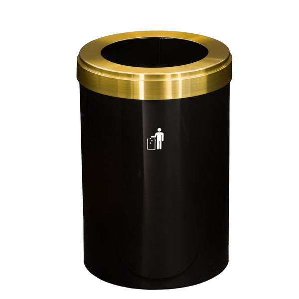 Glaro RecyclePro Value Single Purpose Recycling Receptacle – Satin Brass Lid, Multiple Sizes | Made in USA