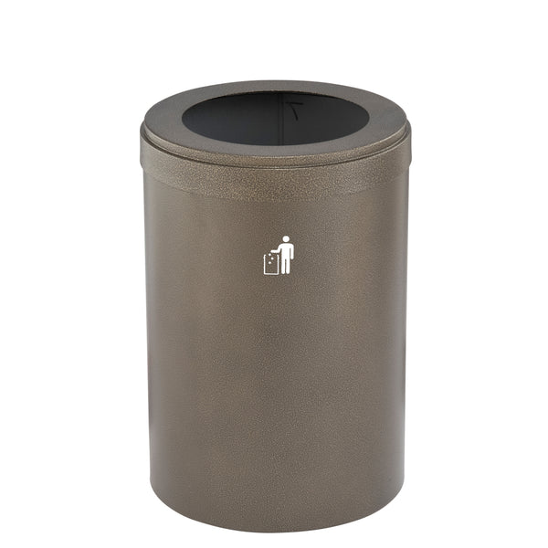 Glaro RecyclePro Value Trash Receptacle – Large Round Opening with Matching Lid | Designer Colors | 15–41 Gallons | Made in USA