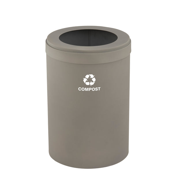 Glaro RecyclePro Value Trash Receptacle – Large Round Opening with Matching Lid | Designer Colors | 15–41 Gallons | Made in USA