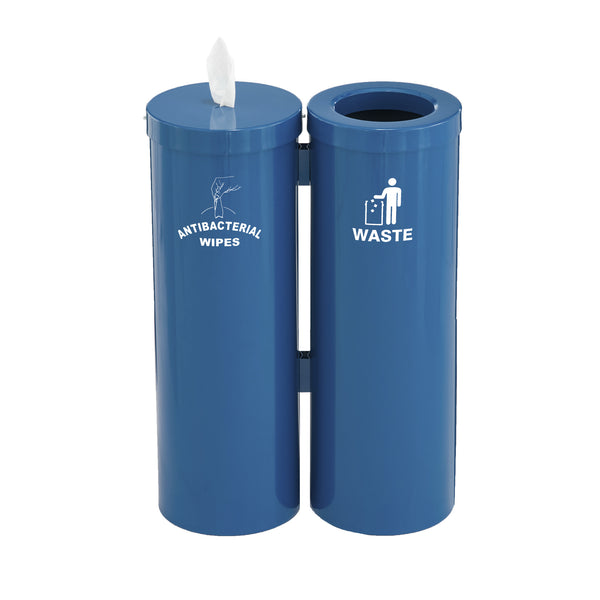 Glaro Floor Standing Antibacterial Wipes Station with Trash Receptacle | Made in USA