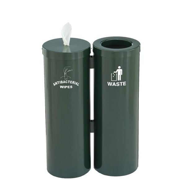 Glaro Floor Standing Antibacterial Wipes Station with Trash Receptacle | Made in USA