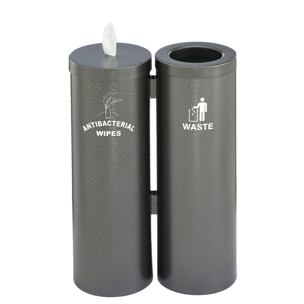 Glaro Floor Standing Antibacterial Wipes Station with Trash Receptacle | Made in USA