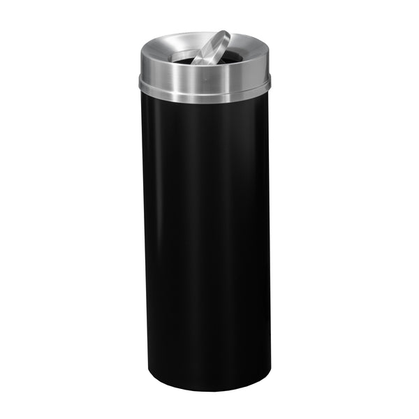 Glaro “Mount Everest” Waste Receptacle –  Satin Aluminum Tip Action Lid | Choose base color | Made in USA