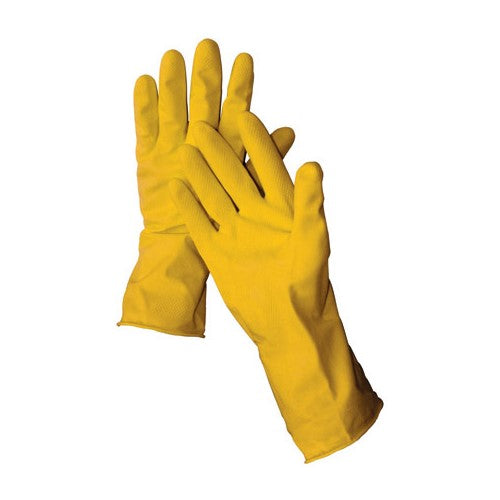 12" Latex Yellow Flock Lined Glove 16 mil