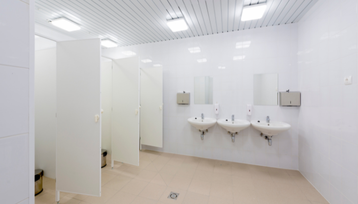 Clean female public restroom