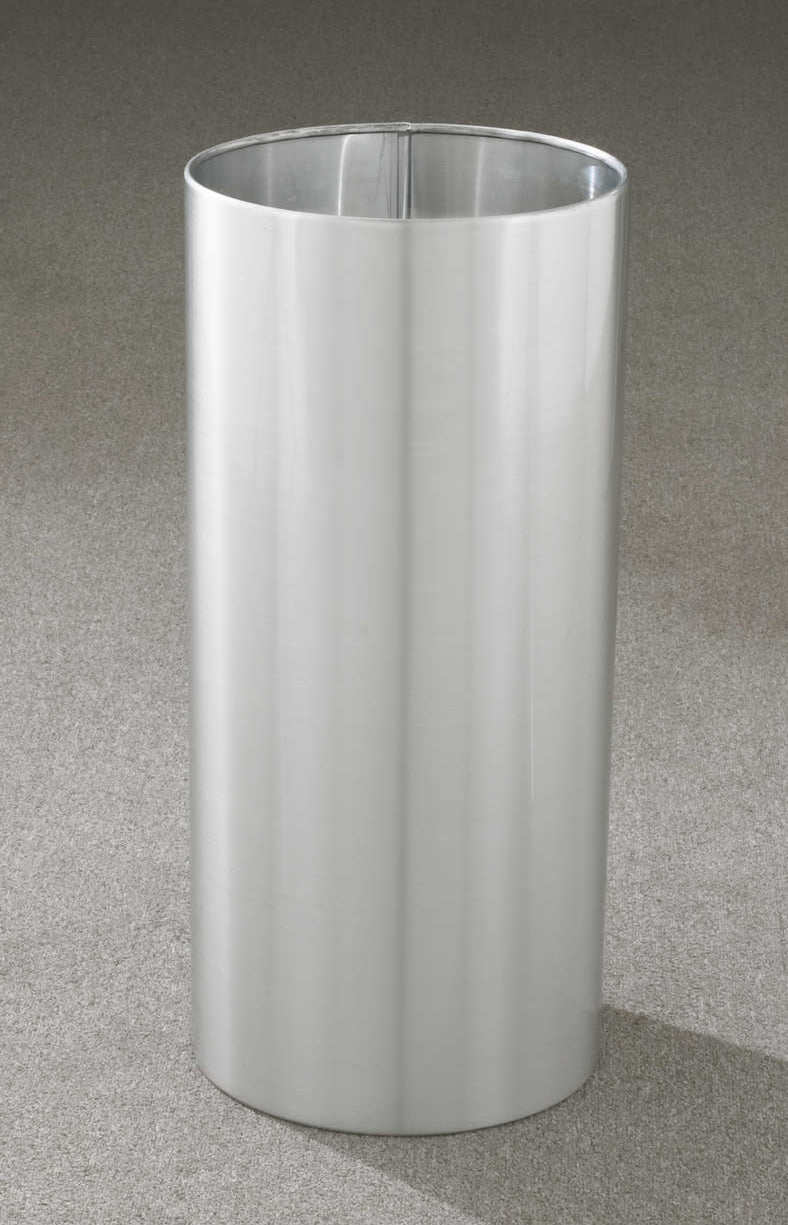Glaro Open-Top Commercial Trash Can – Satin Aluminum, 5–39 Gallon, Indoor