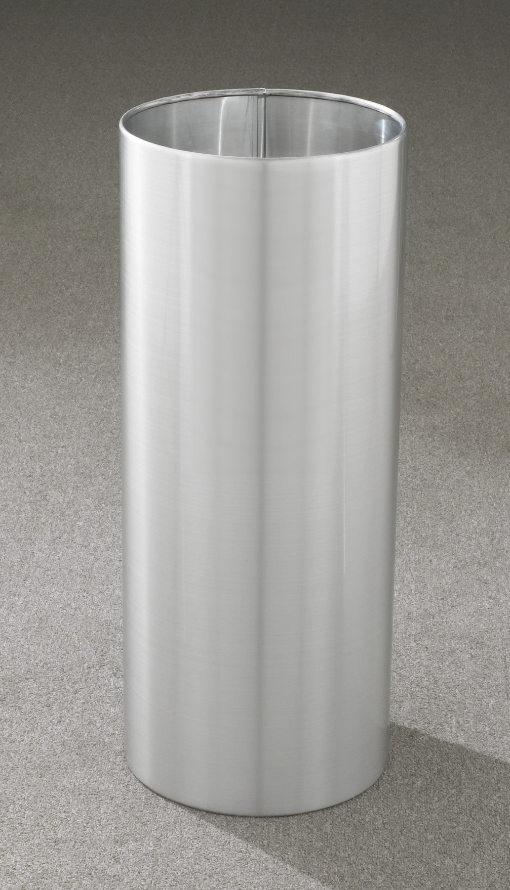 Glaro Open-Top Commercial Trash Can – Satin Aluminum, 5–39 Gallon, Indoor