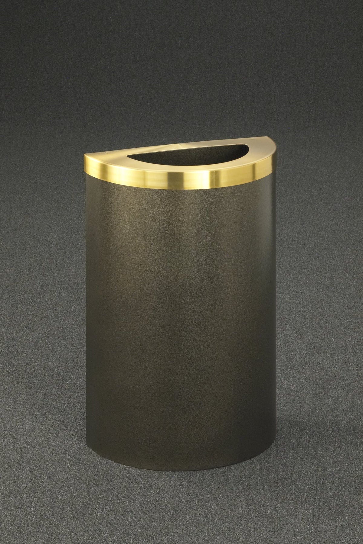 Glaro Profile Series 18" Half-Round Commercial Trash Can – Hinged Lid, 5.5" x 12" Opening, 14 Gallon, Indoor (1891SA, 1891BE, 1891**, 1891*SA, 1891*BE)