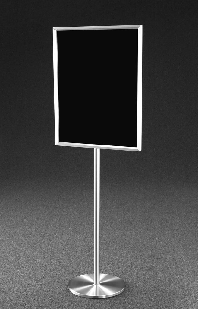 Glaro Single Sided Floor Standing Sign Frame - Satin Aluminium | Golden ...