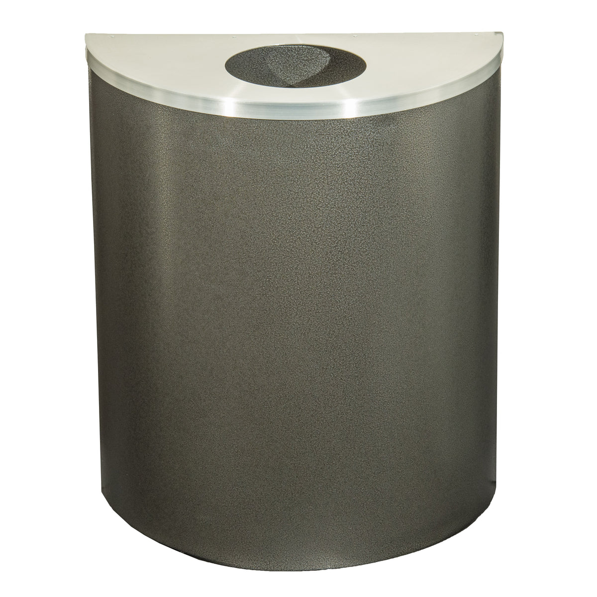 Glaro Profile Series 24" Half-Round Trash Receptacle – 8" Round Opening, Hinged Lid, 29 Gallon, Commercial Indoor (2492SA, 2492BE, 2492**, 2492*SA, 2492*BE)