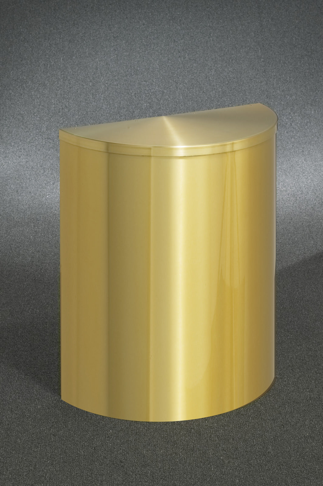 Glaro Profile Series 24" Half-Round Trash Receptacle – Hinged Cover Only (No Opening), 29 Gallon, Commercial Indoor Waste Can (2495SA, 2495BE, 2495**, 2495*SA, 2495*BE)