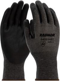 RADNOR™ Large 18 Gauge High Performance Polyethylene Touchscreen Compatible Cut Resistant Gloves With Nitrile Coated Palm And Fingers
