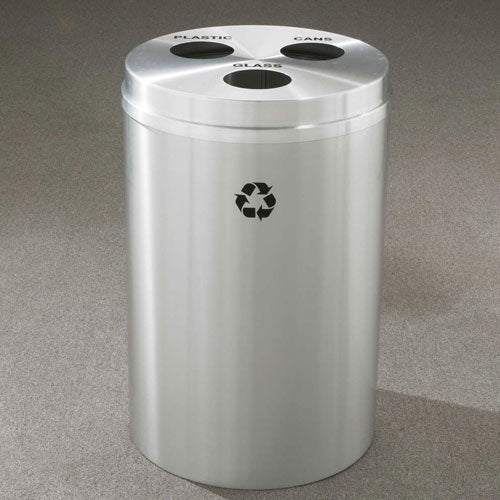 Glaro BCB-2032 Recyclepro 3 Waste Receptacle with Designer Aluminum Lid – Aluminum or Color Base Options