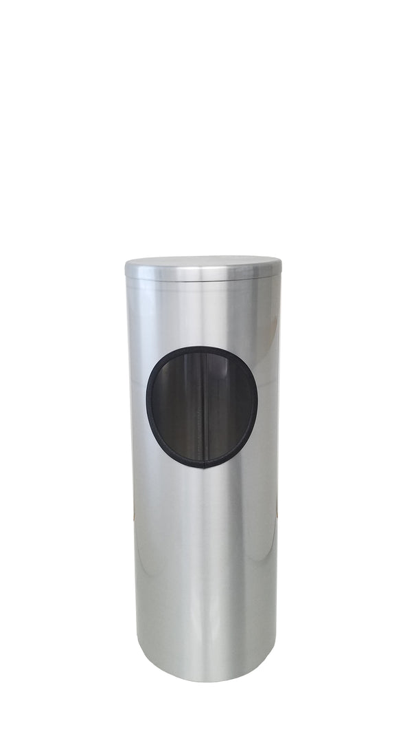 Glaro Waste Receptacle – Flat Top Side Opening | Satin Aluminum | Made in USA