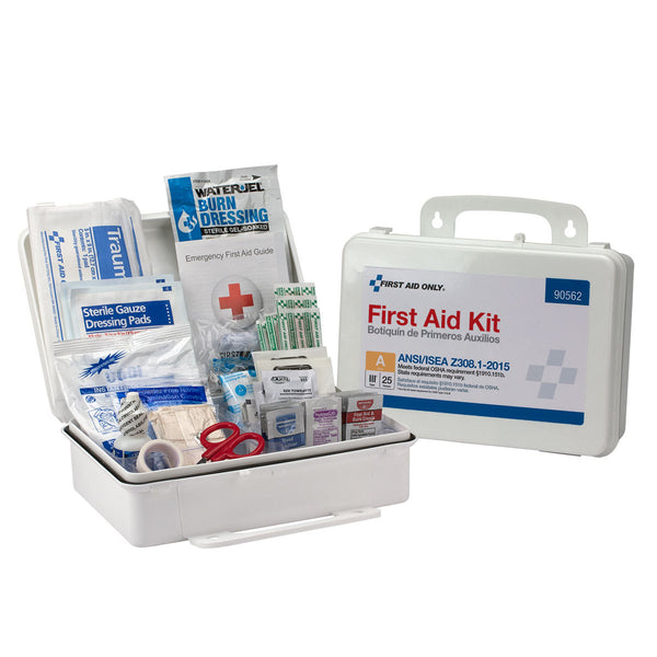 First Aid Only® White Plastic Portable/Wall Mount 25 Person Bulk First Aid Kit