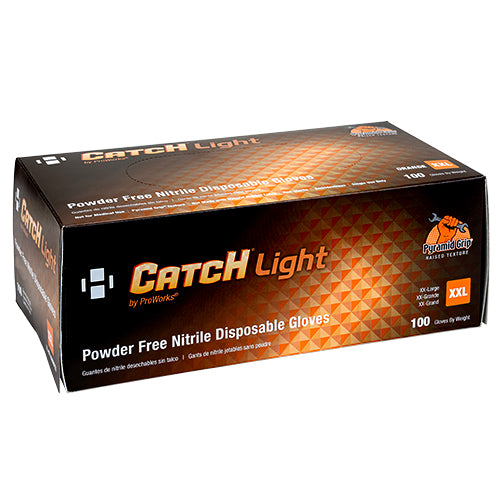 Catch® Light By ProWorks® Nitrile Disposable Gloves, Orange, 6 mil