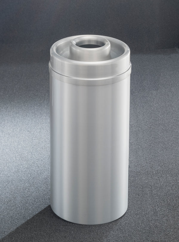 Glaro “New Yorker” Satin Aluminum  Ash/Trash Receptacle – Commercial Grade Indoor/Outdoor Cigarette Ash and Waste Bin