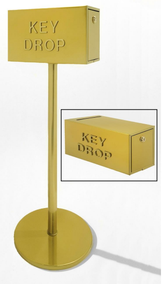 Floor Standing Drop Box - Gloss Brass finish